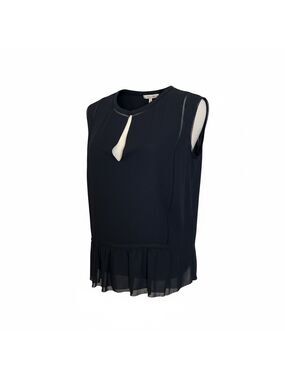 Tory Burch Navy Keyhole Ruffle Hem Camisole